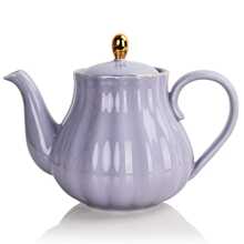 Sweejar Royal Teapot, Ceramic Tea Pot With Removable Stainless Steel Infuser, Blooming & Loose Leaf Teapot - 28 Ounce - Purple - View 1