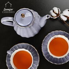 Sweejar Royal Teapot, Ceramic Tea Pot With Removable Stainless Steel Infuser, Blooming & Loose Leaf Teapot - 28 Ounce - Purple - View 4