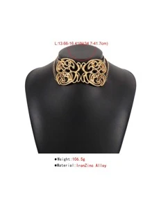 Structured Design Choker - Yellow Gold - View 3