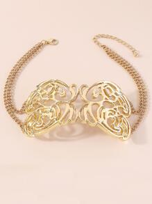 Structured Design Choker - Yellow Gold - View 2