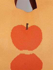 Túi Tote Trái Cây Nhiều Màu Sắc Cá Nhân Hóa Đa Năng Xuân/Hè 2024 Mới, Túi Xách Đeo Vai Tối Giản Thường Ngày - trái cam - Xem 3