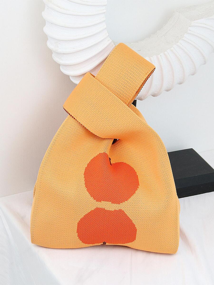 Túi Tote Trái Cây Nhiều Màu Sắc Cá Nhân Hóa Đa Năng Xuân/Hè 2024 Mới, Túi Xách Đeo Vai Tối Giản Thường Ngày - trái cam - Xem 1