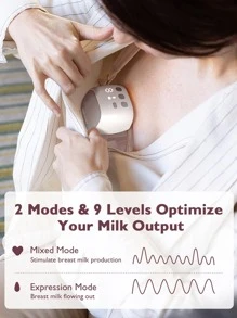 MOMCOZY S9 Pro Wearable Breast Pump, 24mm Hands Free Electric Breast Pump - Gray 2 Pack - View 3
