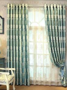 提花花朵圖案1片遮光窗簾 - 彩色 - 查看 6