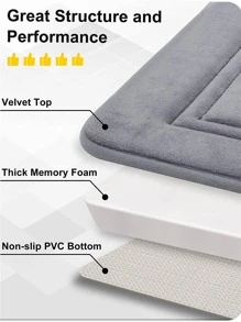 1 pièce Tapis de bain pelucheux et unicolore, tapis de bain en polyester minimaliste antidérapant pour la décoration de la salle de bain à la maison, tapis de sol, tapis d'extérieur, tapis de porte, accessoires de salle de bain d'été, retour à l'école