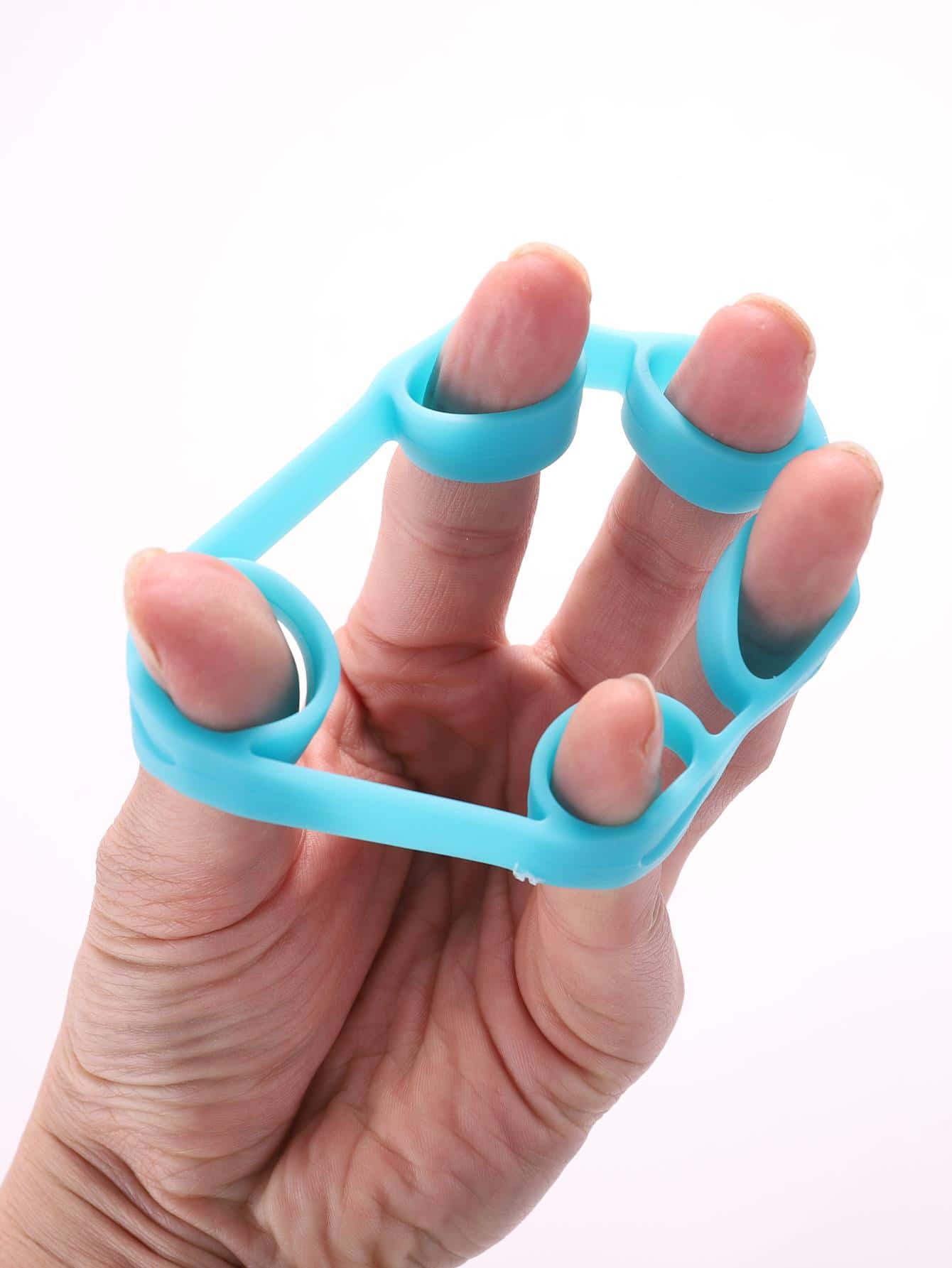 1pc Blue Silicone Finger Strength Training Resistance Band - Blue - View 1