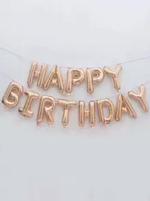 13 件/套 PE 气球，现代字母设计装饰气球，适合生日派对、返校情人节 - 香檳色 - 查看 2