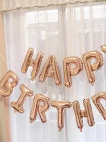 13 件/套 PE 气球，现代字母设计装饰气球，适合生日派对、返校情人节 - 香檳色 - 查看 3