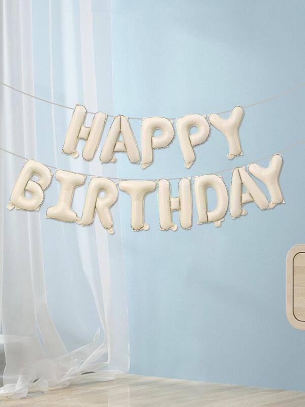 13pcs/Set PE Balloon, Modern Letter Design Decorative Balloon For Birthday Party,