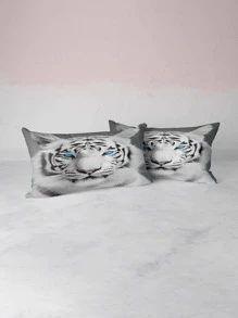 3入組/套老虎樣式被套套裝不附帶1被套和2織物床上用品適用於家庭