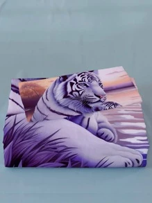 3pcs/set Tiger Pattern Duvet Cover Set Without Filler, 1 Duvet Cover & 2 Pillowcase, Fabric Bedding Set For Home - Multicolor - View 5