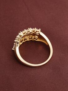 方晶鋯石裝飾圓環 - 金色 - 查看 3