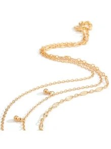 Round Decor Layered Chain Necklace