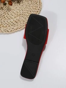 Funky Orange Sandals For Women, Chain Decor Slide Sandals - Orange - View 8