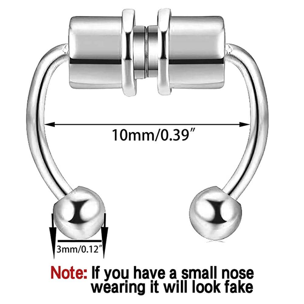 2Pcs/Set Nose Ring Stainless Steel Fashionable Popular Jewelry