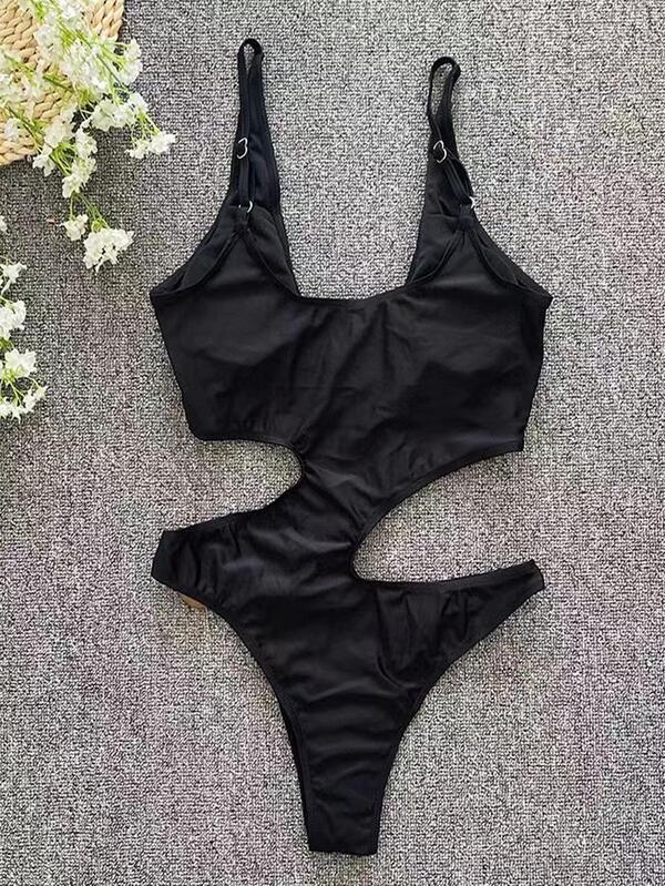 Cutout Ring Linked One Piece Swimsuit SHEIN USA