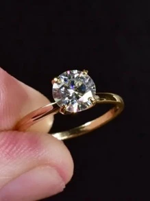 Cubic Zirconia Decor Ring - Gold - View 2
