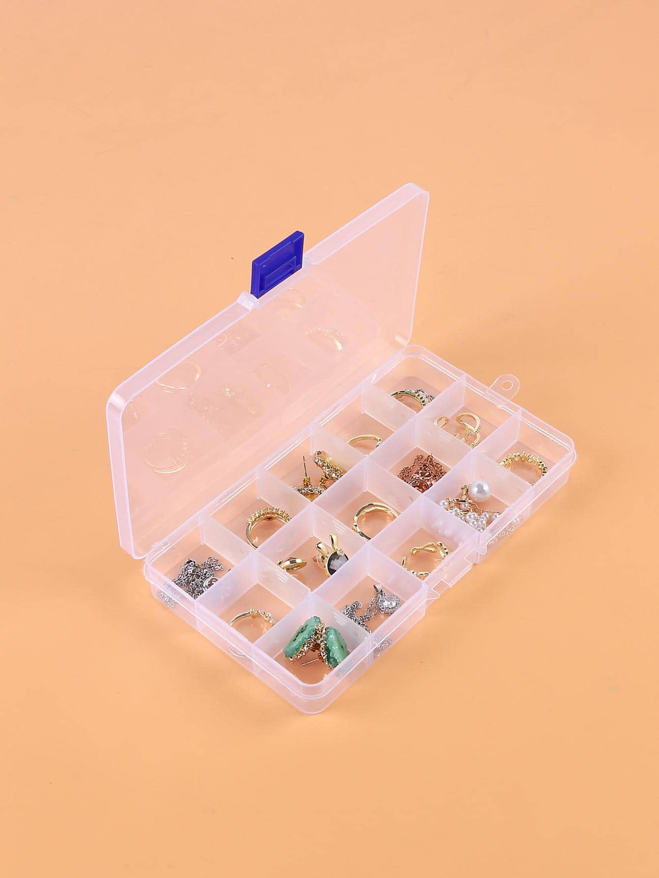 1 PC Nhựa Trang Sức Lưu Trữ Đồ, Tối Giản Rõ Ràng Nhiều Lưới Trang Sức Hộp Bảo Quản Cho Gia Đình - Trong sáng - Xem 1