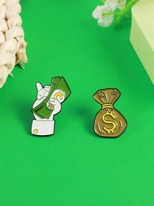 2 stks/set Geldzak Ontwerp Broche