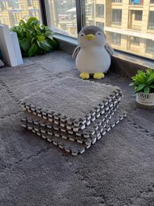 2pcs Solid Fuzzy Rug, Modern Fiber Floor Carpet For Living Room And Bedroom ,Room Decor - View 4