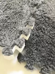 2pcs Solid Fuzzy Rug, Modern Fiber Floor Carpet For Living Room And Bedroom ,Room Decor - View 5