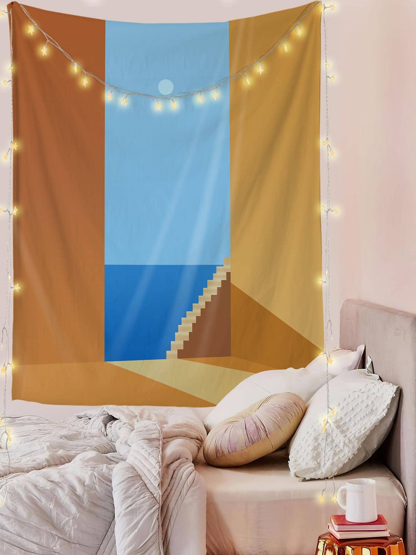 1pc Geometric Pattern Tapestry, Fabric Wall Blanket For Home Wall Decor - Multicolor - View 1