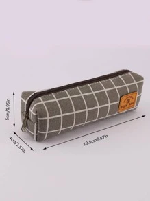 1 Túi Đựng Văn Phòng Phẩm Họa Tiết Kẻ Sọc, Túi Đựng Văn Phòng Phẩm Di Động Hiện Đại Cho Trung Học Cao Đẳng & Văn Phòng - Xám - Xem 4