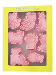 8入組卡通貓形狀餅乾印章 - 粉色 - 查看 9