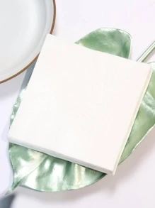 20pcs/set Paper Dinner Napkin, Minimalist Solid Color Disposable Napkin For Party - White - View 3