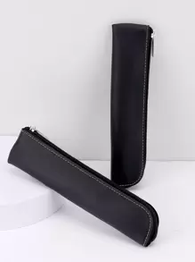 1 件纯色铅笔袋，现代便携式文具袋，适用于初中高中大学学校和办公室，铅笔盒，铅笔袋，书包