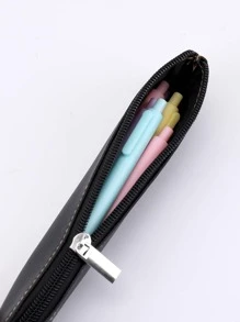 1 件纯色铅笔袋，现代便携式文具袋，适用于初中高中大学学校和办公室，铅笔盒，铅笔袋，书包