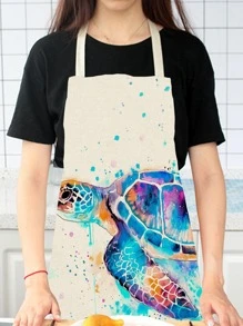 1 Tạp Dề In Hình Rùa Biển, Tạp Dề Sợi Cho Sân Vườn, Nhà Bếp, Việc Nhà - Nhiều màu - Xem 3