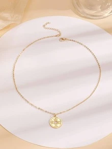 Vòng cổ Charm tròn chi tiết nhân vật Trung Quốc - Vàng - Xem 4