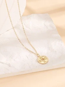 Vòng cổ Charm tròn chi tiết nhân vật Trung Quốc - Vàng - Xem 1