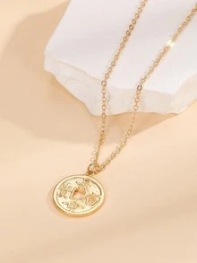 Vòng cổ Charm tròn chi tiết nhân vật Trung Quốc - Vàng - Xem 6