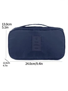 便攜式旅行專用聚酯纖維內衣襪子分隔收納包,時尚防水衣物收納袋,宿舍必備之品,簡約實用物品袋 - 藏蓝色 - 查看 4