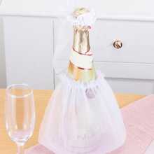 2入組婚禮新娘新郎洋裝玻璃香檳色杯子裝飾用品 - 黑與白 - 查看 3