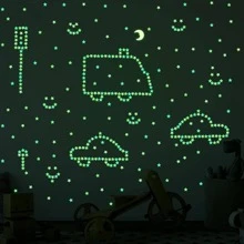 100pcs Moon & Star Pattern Glow In The Dark Wall Sticker, Modern PVC Wall Decal For Home Wall Decoration, Stickers, Wall Decal, Vinly Decal For Home Decorations, Spring Decoration Items Refresh Your Home, Rama Decoration Stickers Gifts Birthday Graduation
