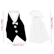 2入組婚禮新娘新郎洋裝玻璃香檳色杯子裝飾用品 - 黑與白 - 查看 7