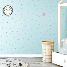 100pcs Moon & Star Pattern Glow In The Dark Wall Sticker, Modern PVC Wall Decal For Home Wall Decoration, Stickers, Wall Decal, Vinly Decal For Home Decorations, Spring Decoration Items Refresh Your Home, Rama Decoration Stickers Gifts Birthday Graduation