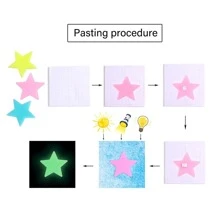 100pcs Moon & Star Pattern Glow In The Dark Wall Sticker, Modern PVC Wall Decal For Home Wall Decoration, Stickers, Wall Decal, Vinly Decal For Home Decorations, Spring Decoration Items Refresh Your Home, Rama Decoration Stickers Gifts Birthday Graduation