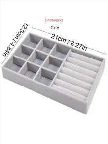 1 pieza Bandeja de joya multi cuadro - Gris - Ver 11