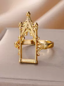 1 chiếc nhẫn thiết kế cửa thời trang cho phụ nữ dự tiệc - Vàng - Xem 4