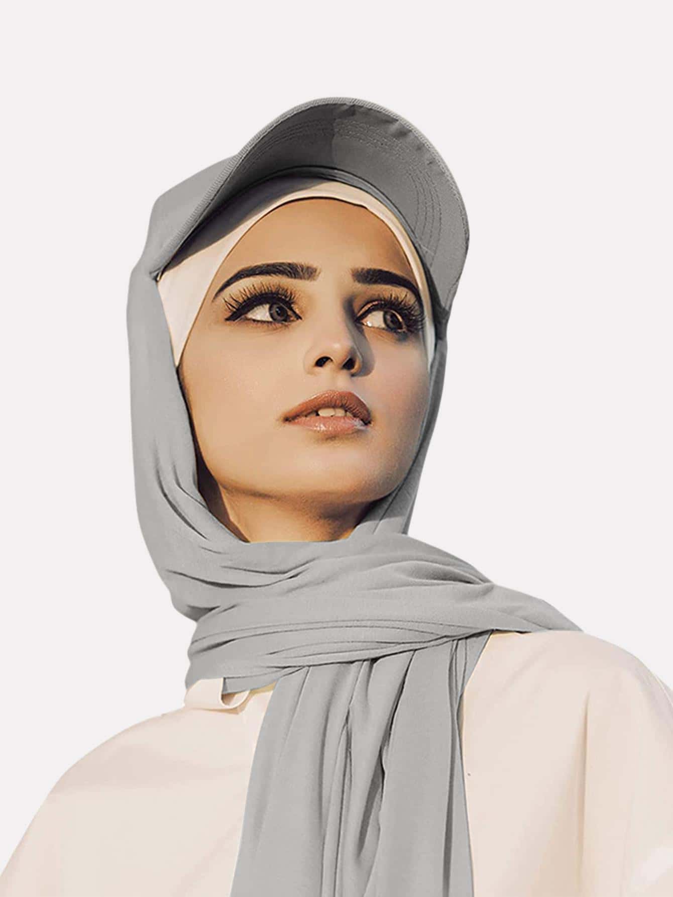 Bonnet tóc rắn với khăn quàng cổ - Xám - Xem 1
