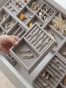 1 pieza Bandeja de joya multi cuadro - Gris - Ver 2