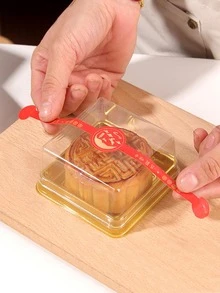 10 hộp đựng món tráng miệng trong suốt - Vàng - Xem 2