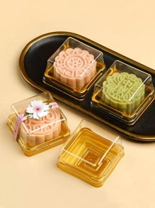 10 hộp đựng món tráng miệng trong suốt - Vàng - Xem 1