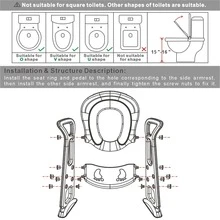 Potty Training Toilet Seat With Step Stool Ladder For Kids And Toddler, Sturdy Potty With Ladder For Boys And Girls By BlueSnail (Pink Upgrade PU - Màu xanh lam - Xem 6