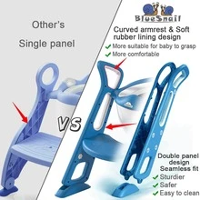 Potty Training Toilet Seat With Step Stool Ladder For Kids And Toddler, Sturdy Potty With Ladder For Boys And Girls By BlueSnail (Pink Upgrade PU - Màu xanh lam - Xem 3