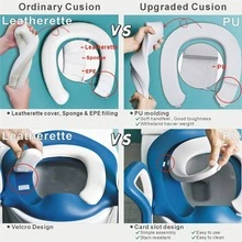 Potty Training Toilet Seat With Step Stool Ladder For Kids And Toddler, Sturdy Potty With Ladder For Boys And Girls By BlueSnail (Pink Upgrade PU - Màu xanh lam - Xem 2